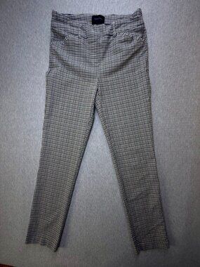 Massimo Fabbro Italy Womens Black White Check Slim Ankle Pants 2 Office